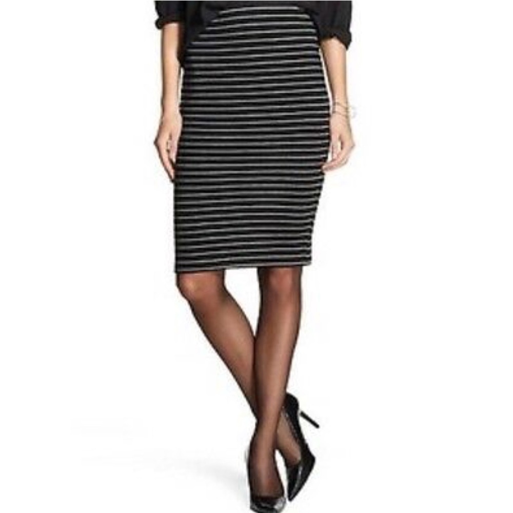 MOSSIMO CO • Black/Gray • STRIPED PENCIL SKIRT
